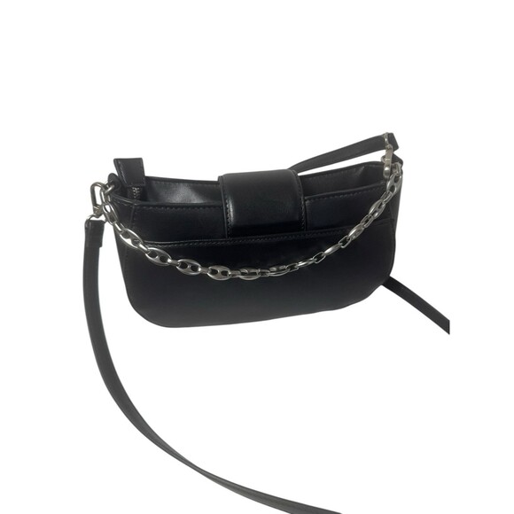French Connection Maud  Baguette Shoulder Bag Chain Crossbody Vegan Faux Leather - Picture 9 of 16